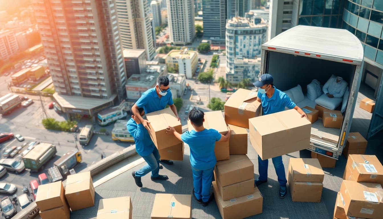 Streamlined writer relocations in Worli with professional movers amidst a vibrant city backdrop.