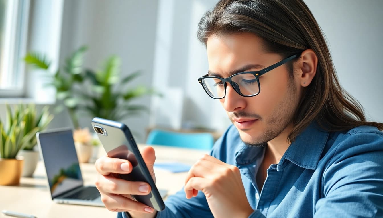 Evaluate immediate phone cash offers for smartphones in a bright office.