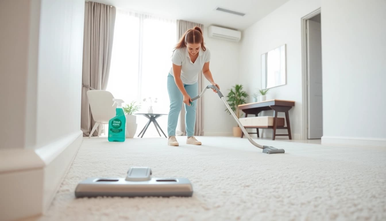 Bond cleaning in a professional setting showcasing detailed cleaning efforts on surfaces.
