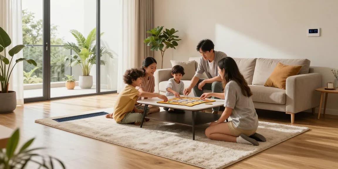 Warm family gathering enjoying the benefits of underfloor heating for cozy living spaces.