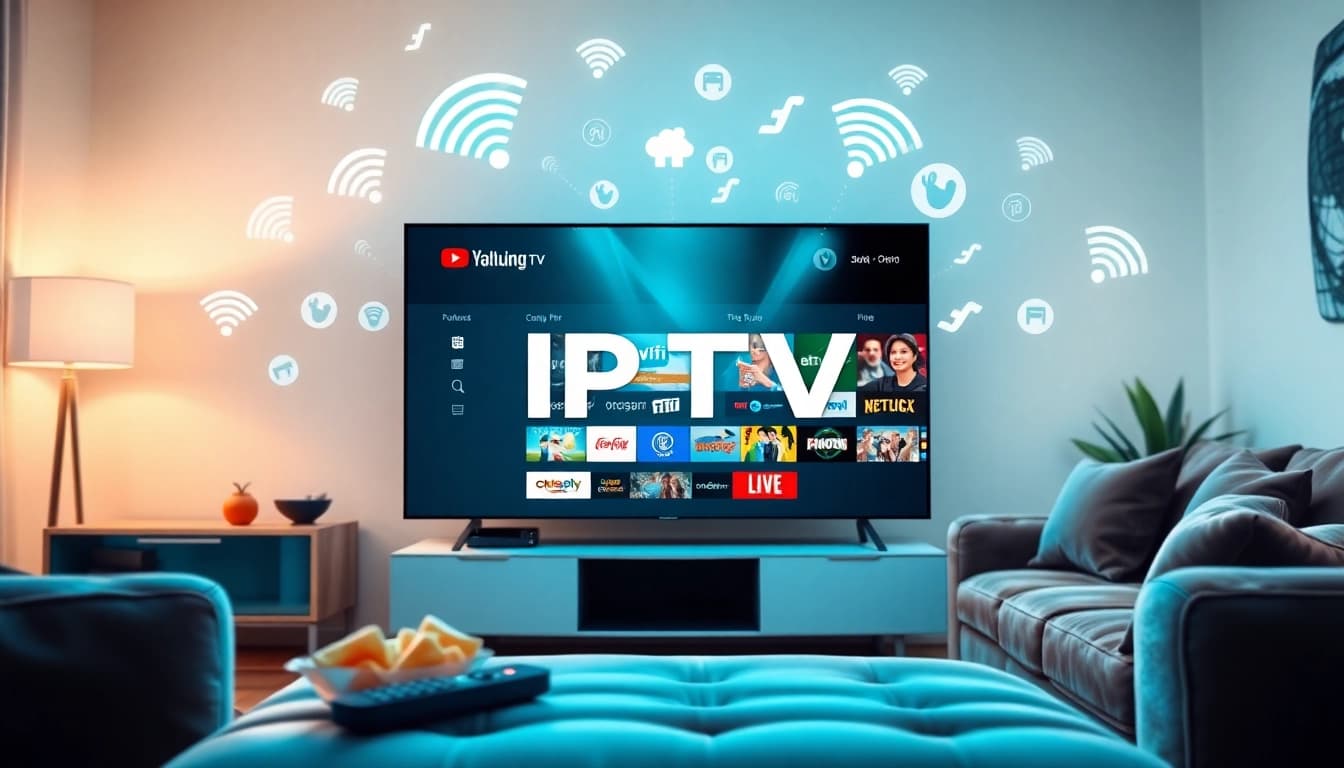 Experience diverse channels with a Free IPTV Trial 24 Hours streaming on a modern TV.