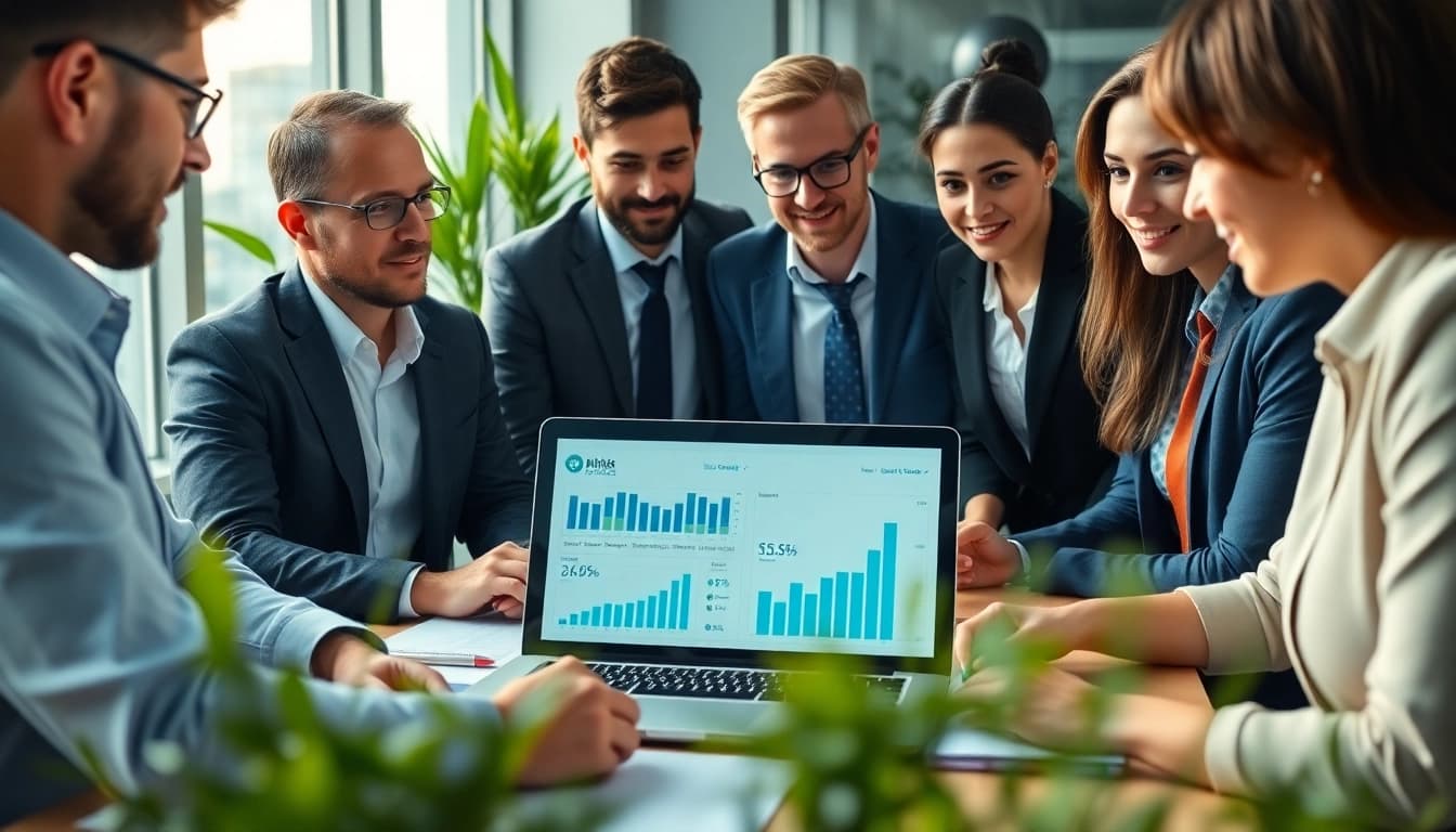 Analyze energy trends with british gas business gas in a professional office setting.