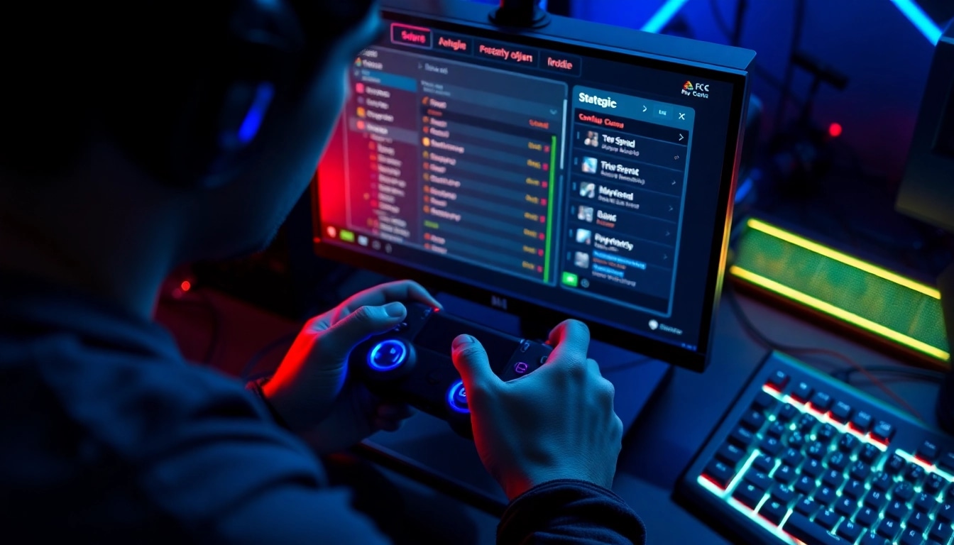 Best Cronus zen script setup showcases an intense gaming experience with vibrant neon accents and high-performance gear.