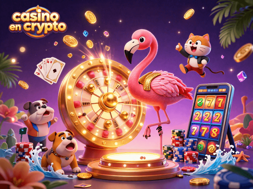 Jouez à casino en crypto avec notre hôte enflammé, remportez des prix tout en étant entouré de jetons et de pièces.