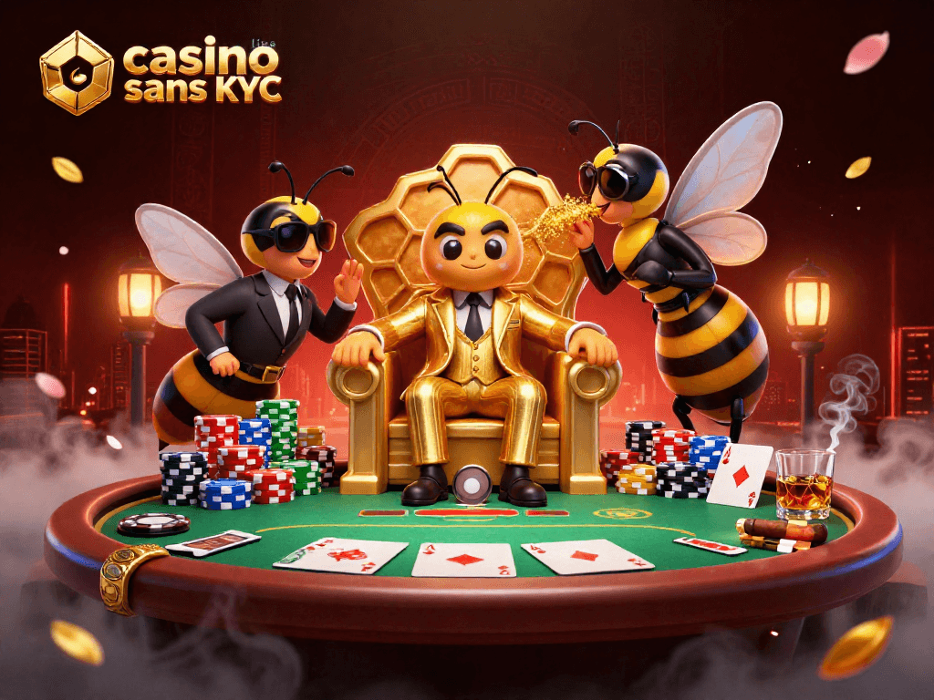 Découvrez l'animation du casino live sans KYC avec ce pôle d'attraction pleine de couleurs et de jeux captivants.