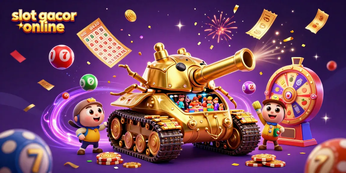 Permainan slot gacor online dengan kasino mini dan efek percikan koin yang meriah.