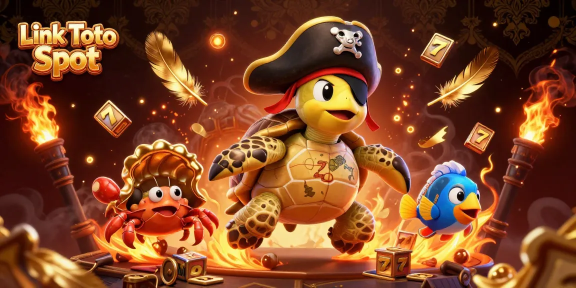 Permainan menggembirakan Link Toto Slot dengan gambar karakter dan elemen bertema kasino.