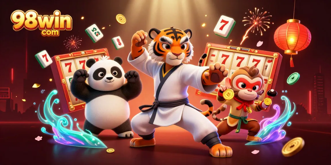 Experience thrilling fun at 98win com with vibrant 3D casino characters and elements.