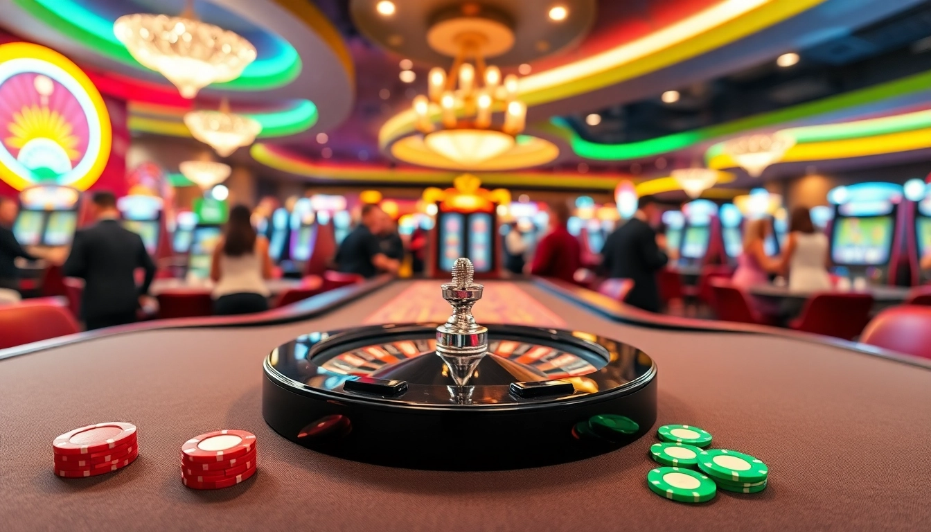 Menampilkan Slot Depo 5000 dengan permainan kasino yang menarik dan suasana ramai.