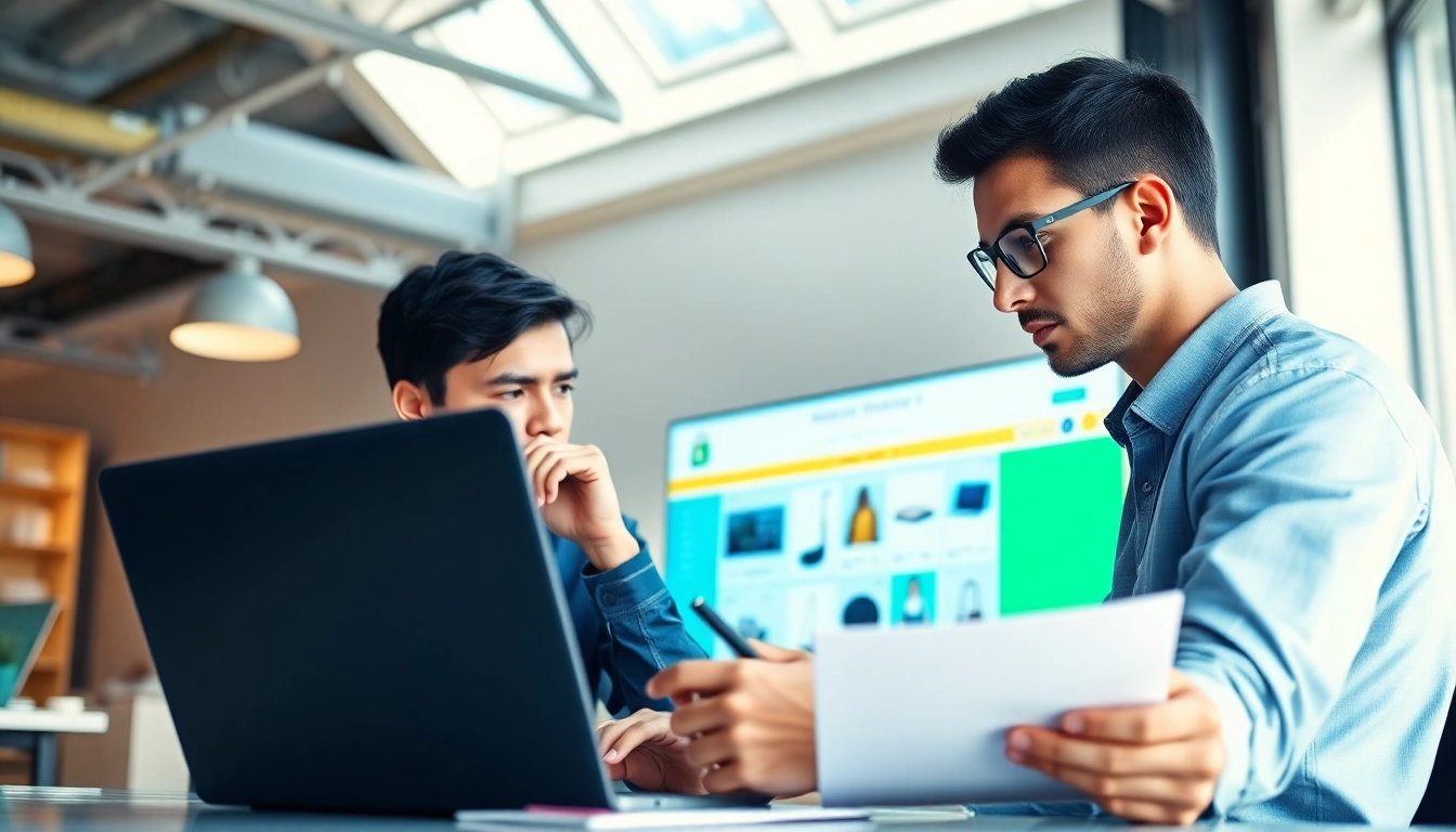 Executing custom Shopify development with focused web developer in a modern office setting.