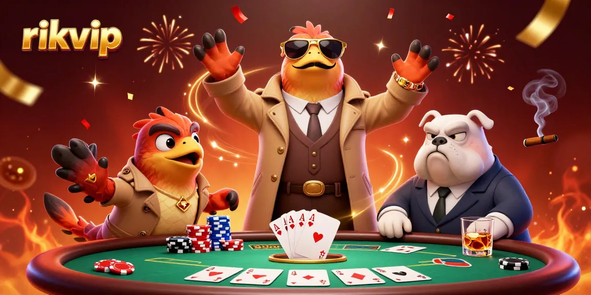 Bet big and win big at rikvip as cartoon raptors charm a casino's VIP lounge.
