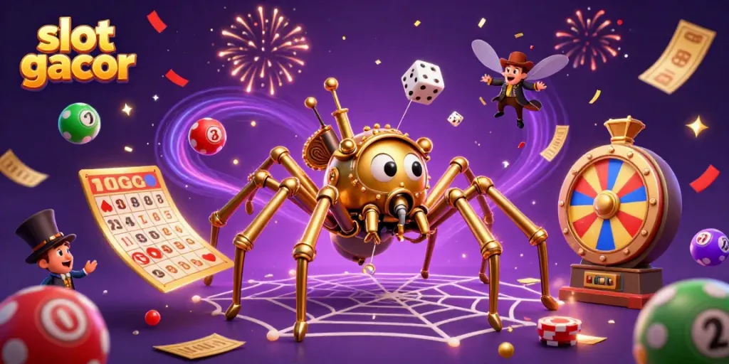 Experience thrilling gameplay with slot gacor at the heart of a festive casino scene.