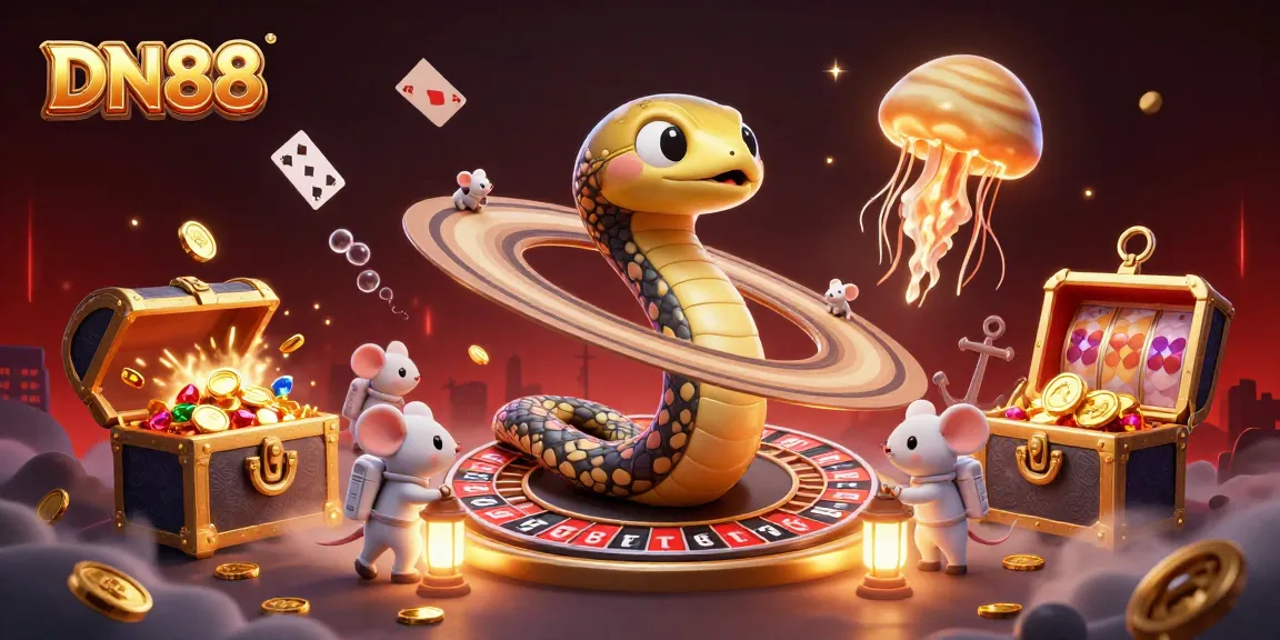 Place bets on DN88's thrilling casino games in this vibrant cosmic scene.