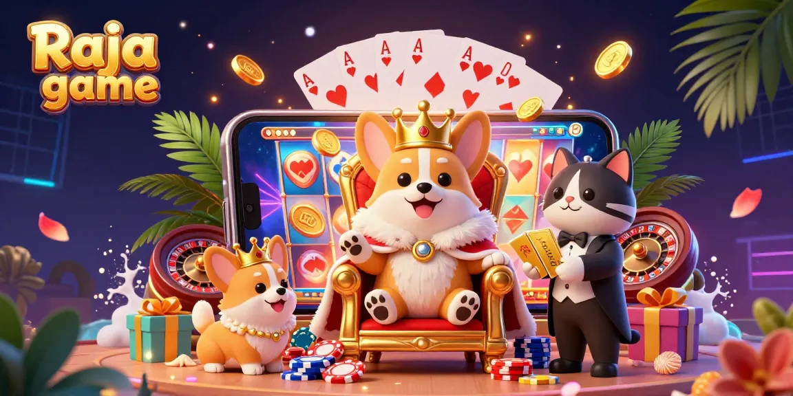 Experience the thrill of Raja game with a vibrant 3D illustration showcasing action, rewards, and excitement.