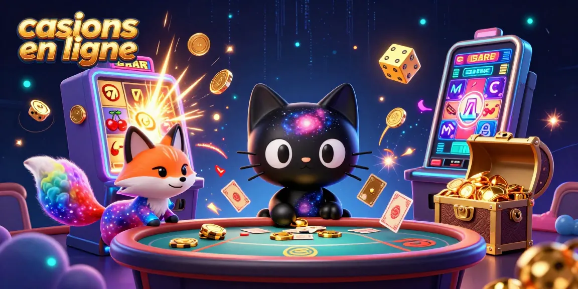 Des jeux dans un casino en ligne captivant, avec un chat gravitationnel et un renard nébuleux.