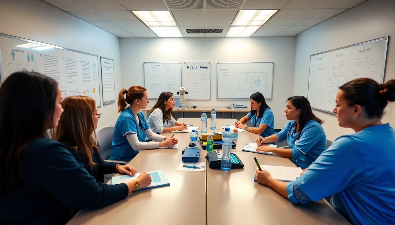 Students participating in an engaging NGN NCLEX review Houston class, learning collaboratively.