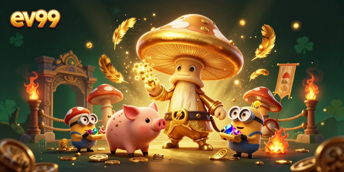 Join the magical adventure with ev99 as the wizard unleashes golden treasures in a vibrant casino.