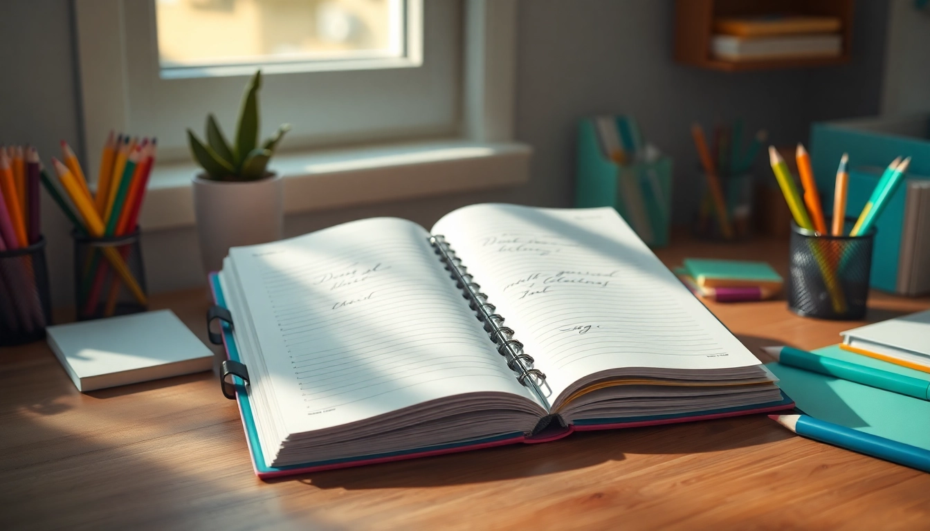 Create a stylus-friendly planner visualization with elegant design and smooth paper on a wooden desk.