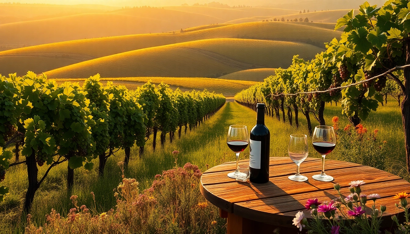 Experience the beauty of wine country near Sacramento with lush vineyards and vibrant wildflowers.