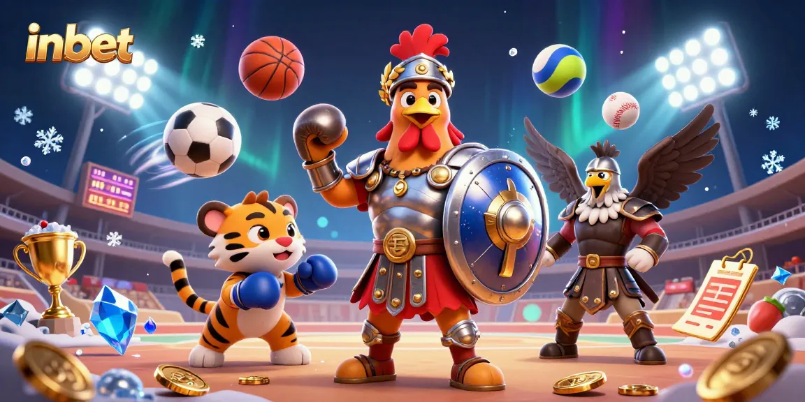 Engage in thrilling betting action with inbet in a vibrant, detailed 3D scene featuring dynamic sports elements.