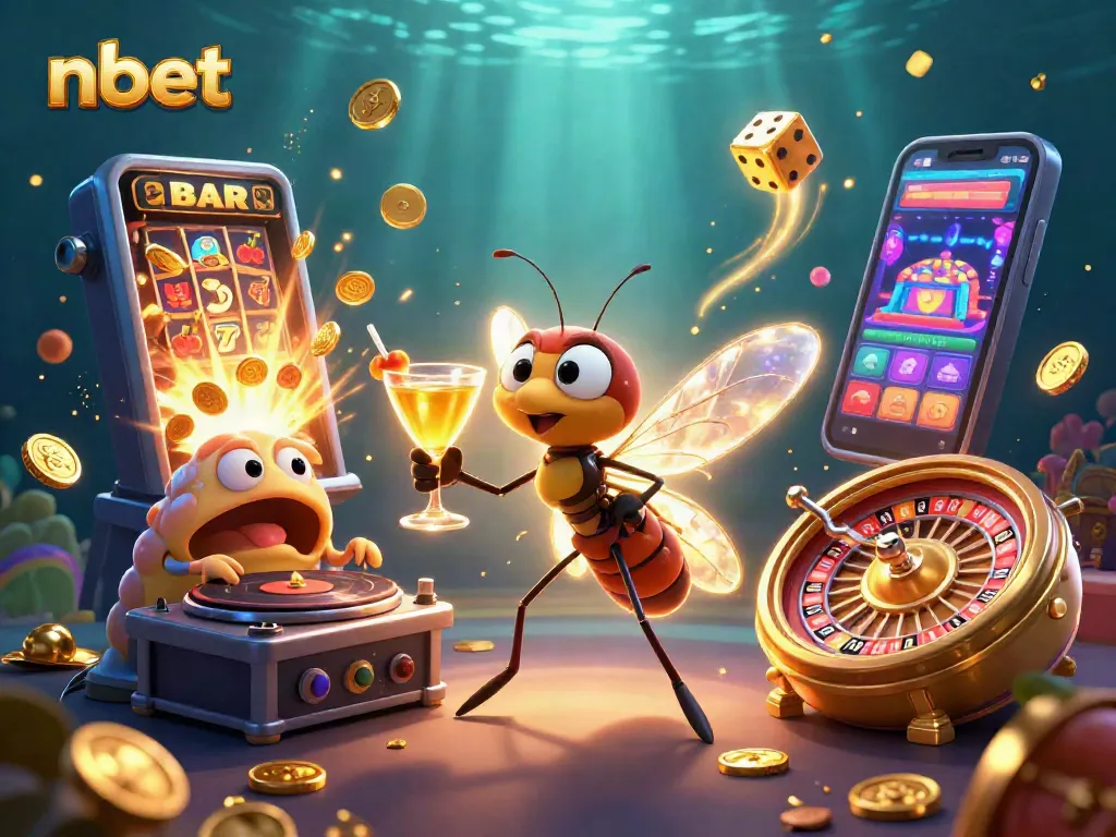 Experience gaming thrills with nbet as animated characters and casino fun collide in a vibrant 3D scene.