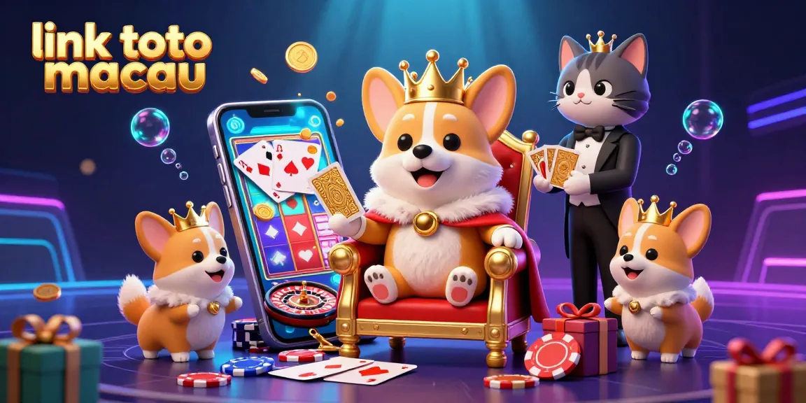 Experience thrilling action at link toto macau, showcasing a royal corgi surrounded by vibrant casino elements.