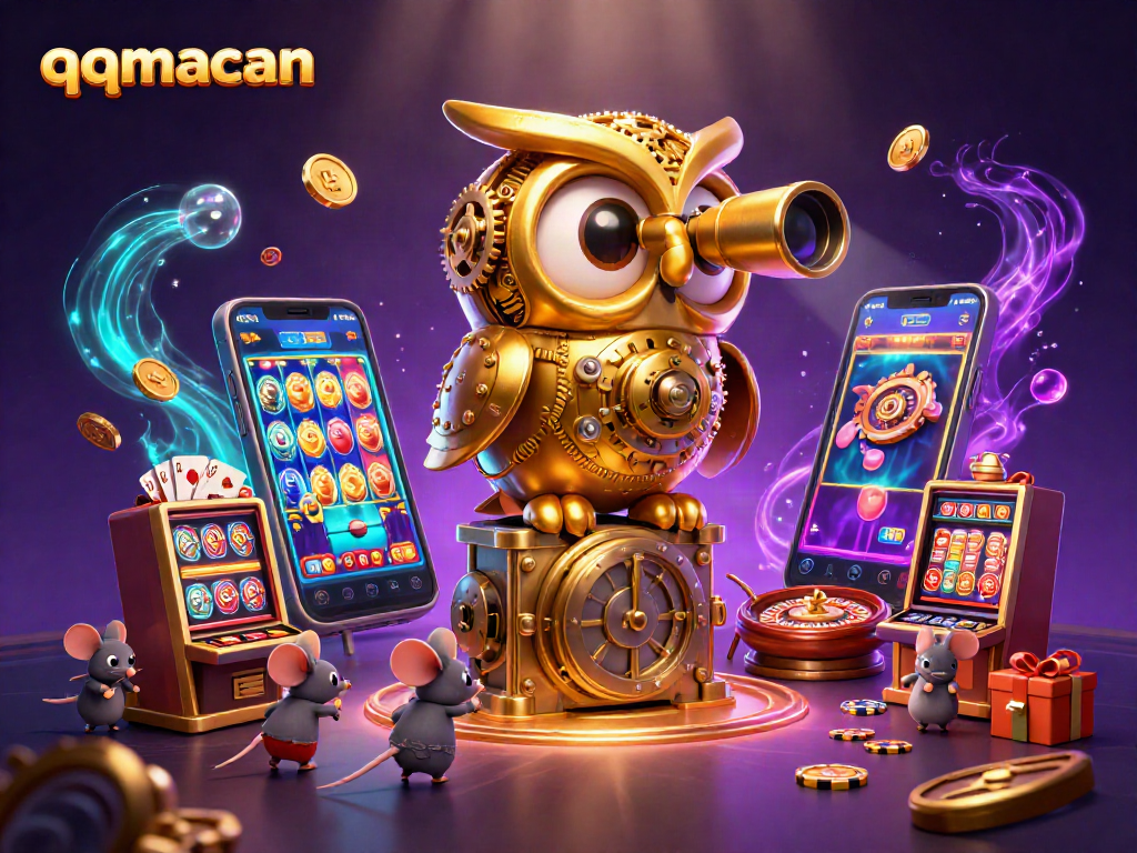 Experience the thrill of qqmacan with an impressive 3D scene featuring an animated casino atmosphere.