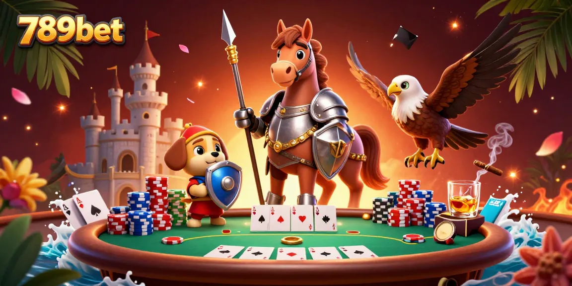Experience the thrill of 789bet with exciting games, poker chips, and cinematic elements in a dynamic illustration.