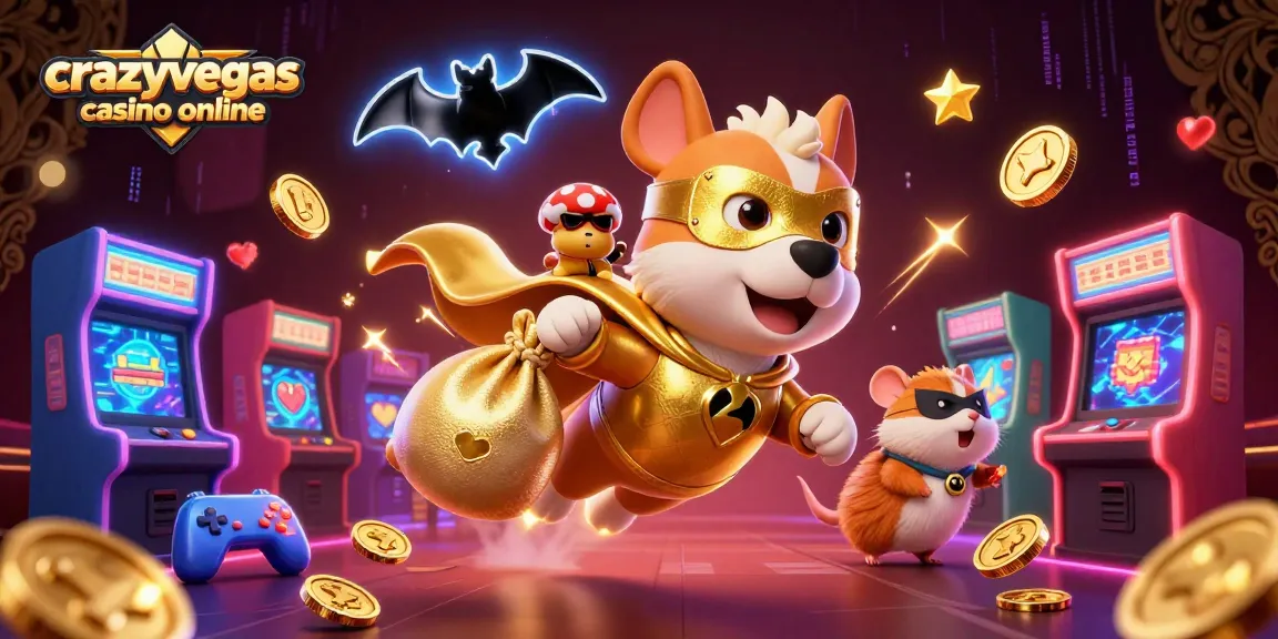 Experience thrilling wins at crazyvegas casino online with colorful arcade elements and a dynamic superhero theme.