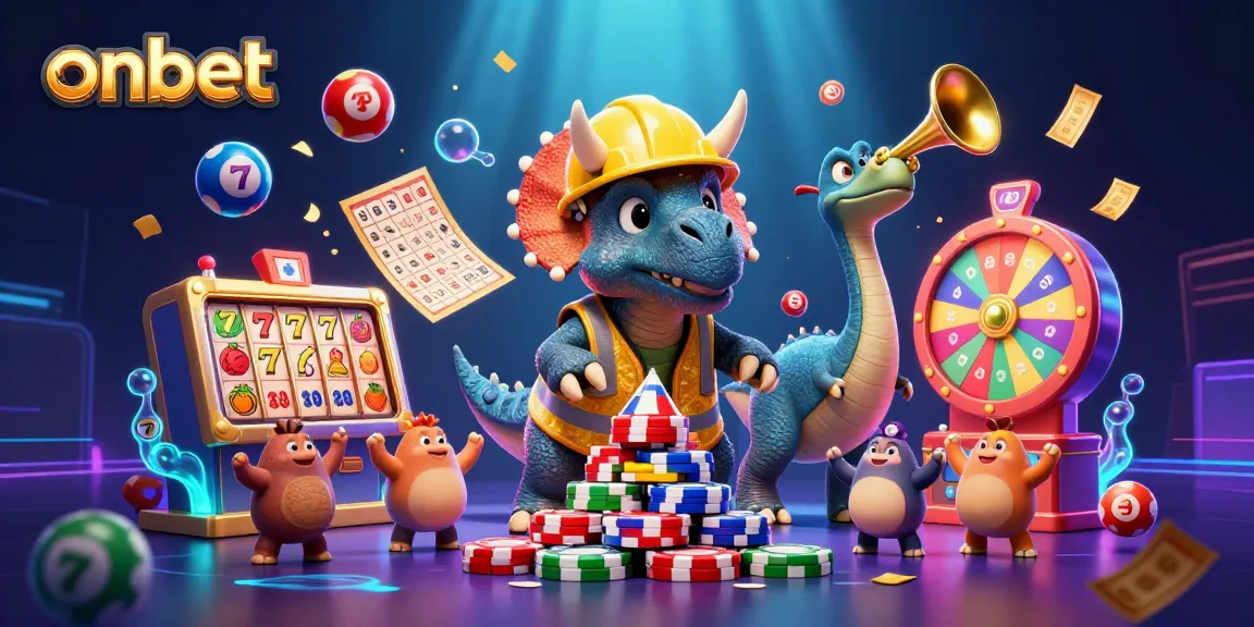 Engage with exciting onbet slots and games featuring a dynamic trio celebrating casino wins.