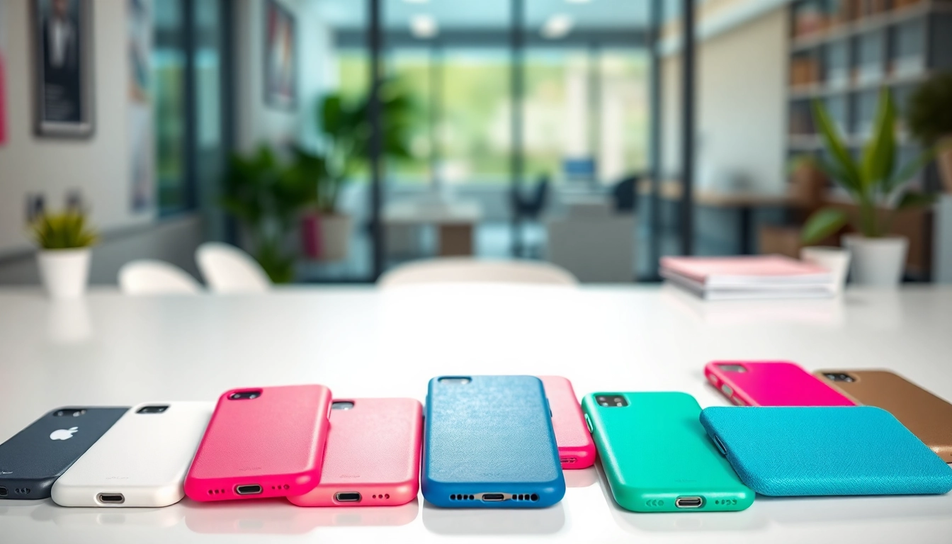 Showcasing stylish phone case wholesale suppliers products on a bright workspace.