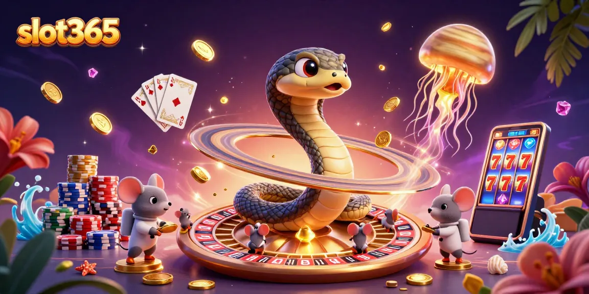 Experience the thrill of slot365 with a vibrant cosmic casino scene filled with dynamic elements.