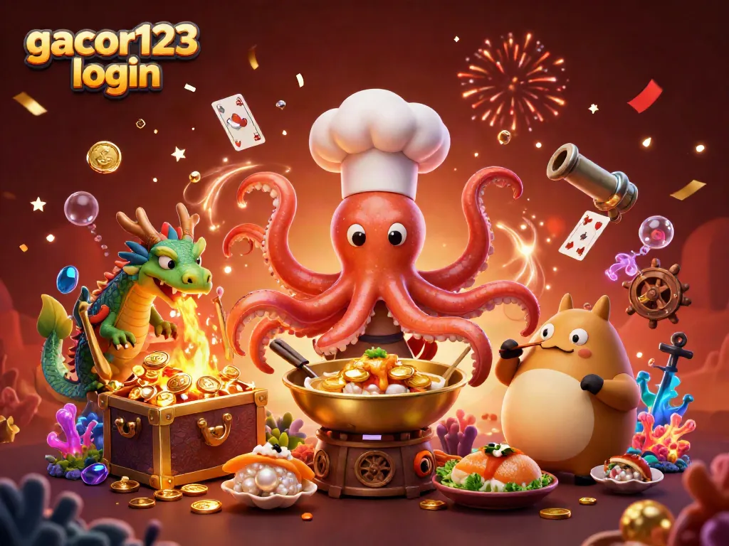 Join the fun with gacor123 login and explore vibrant casino life through this illustrated scene.