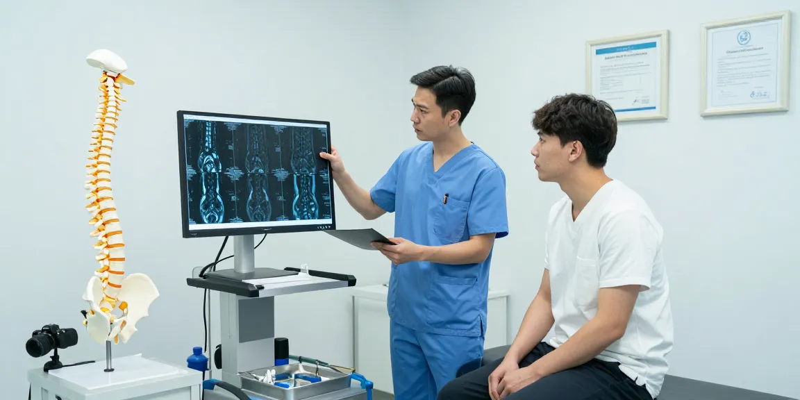 Understanding bel kayması ameliyatı in a clinical exam room with a focused surgeon and concerned patient.