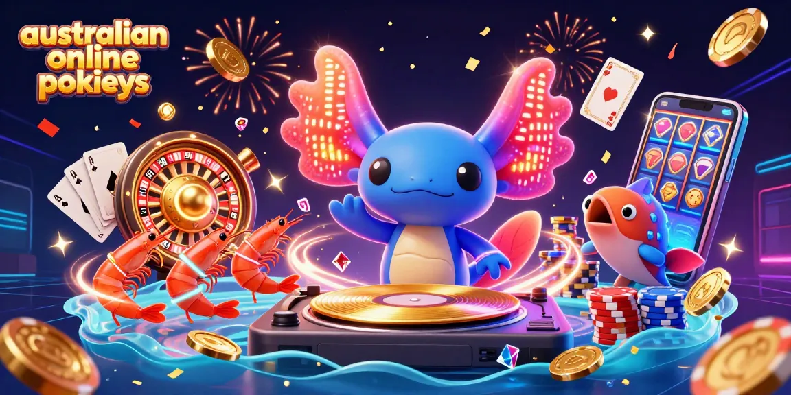 Experience australian online pokies excitement with dynamic gaming characters, vibrant colors, and thrilling elements.