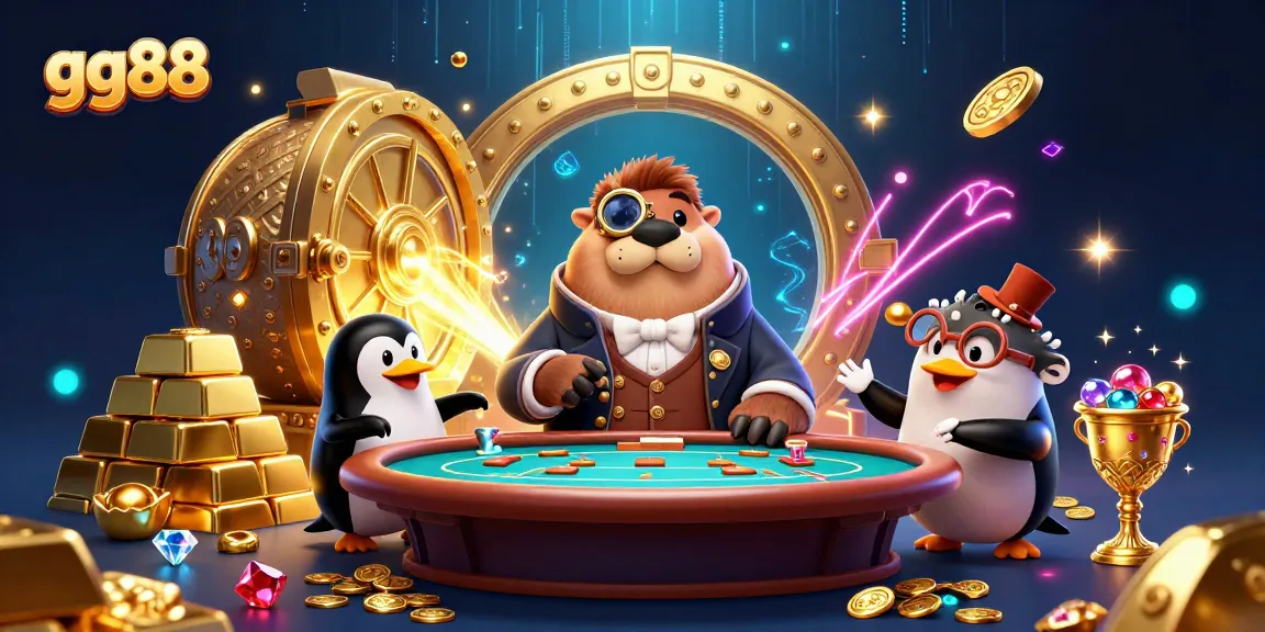 Experience gg88 as a jolly walrus in a Victorian outfit plays poker with a penguin dealer and a bluffing pufferfish.