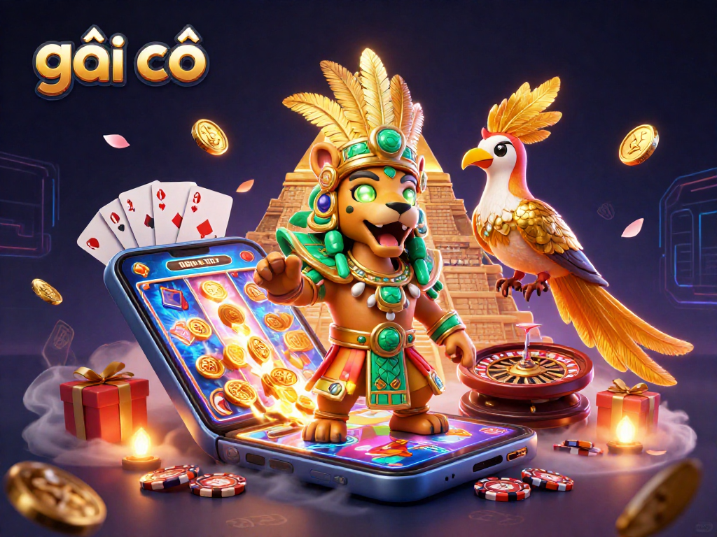 Gái gọi tham gia trò chơi casino với máy smartphone hiện lên slot game thú vị.