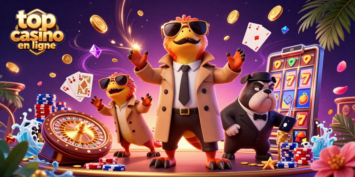 Découvrez une scène amusante avec des raptors déguisés, représentant le top casino en ligne avec des éléments captivants.