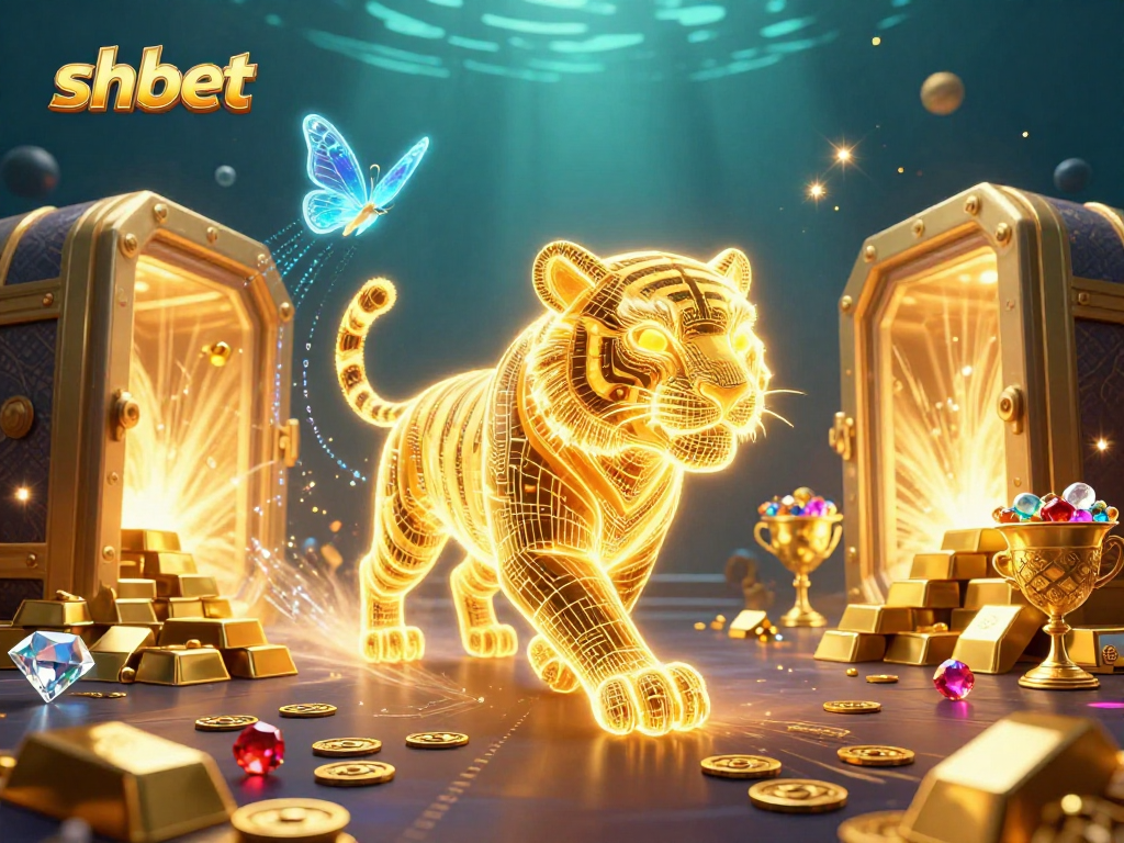 Experience the thrill of shbet in an ultra-detailed casino landscape with golden treasures!