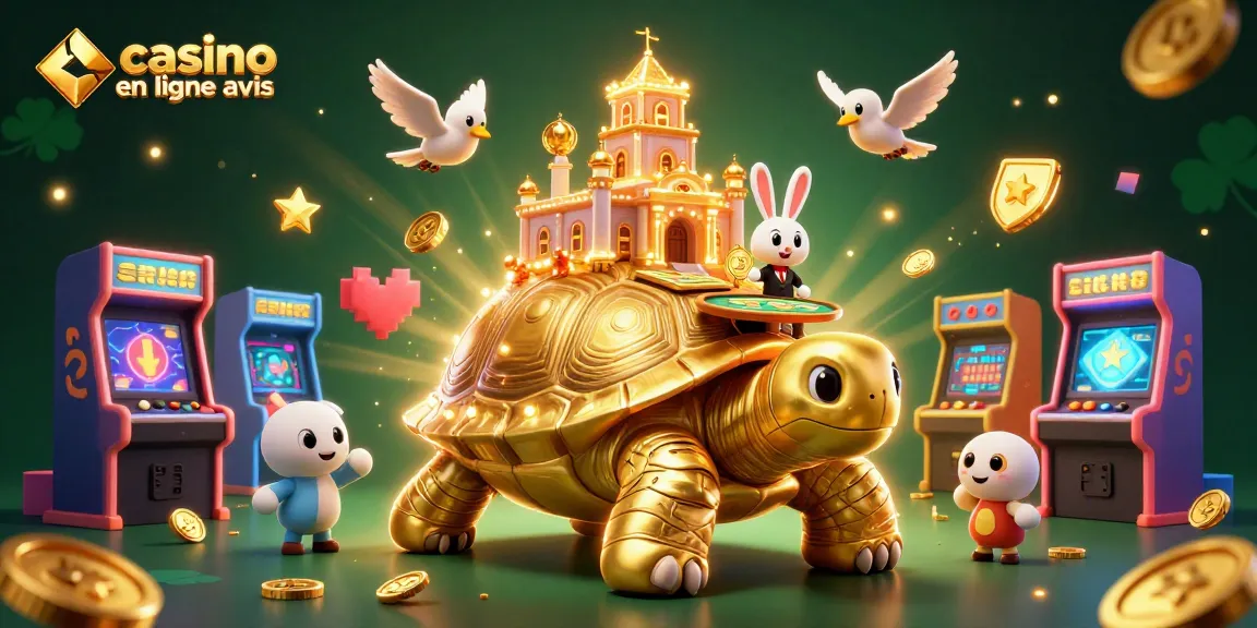 Découvrez les avis sur les casinos en ligne avec une illustration captivante de jeux et de gains.
