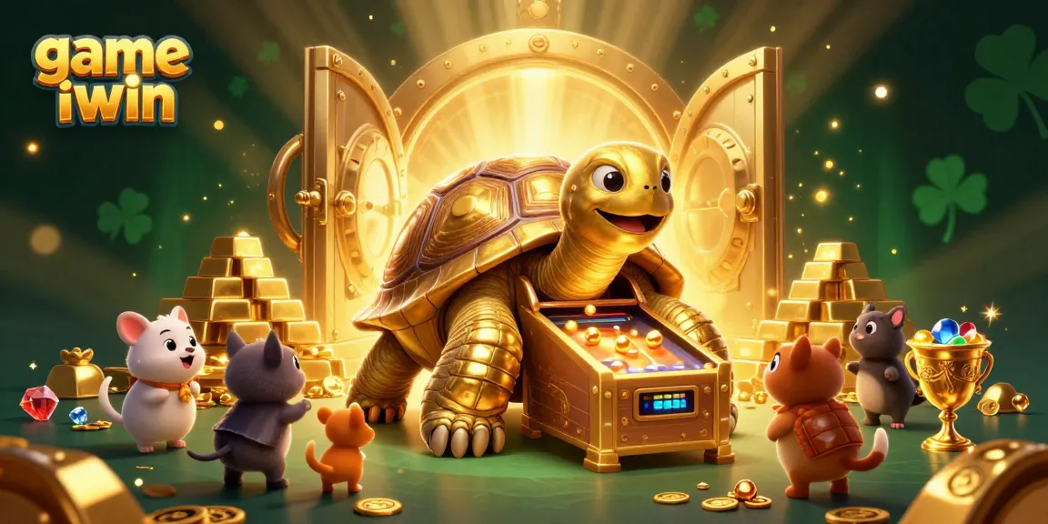 Join the fun in game iwin with a colossal tortoise pinball machine amidst treasures and gems.
