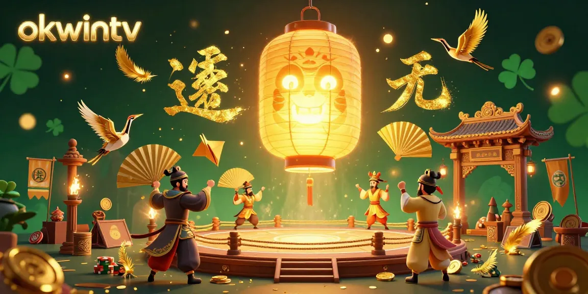 Experience the exciting betting action at okwintv with a vibrant illustration of online casino games and lucky symbols.