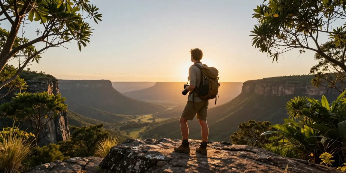 Magaliesburg Accommodation: scenic sunset view from a traveler in the mountains.