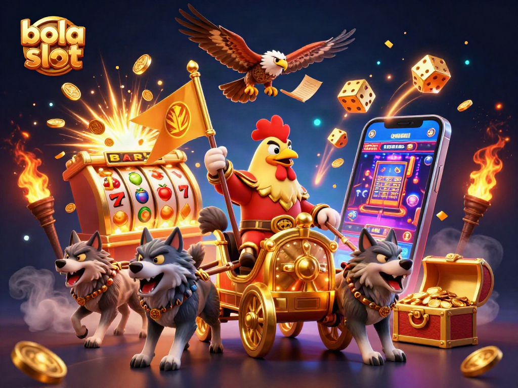 Engage with bola slot through thrilling gameplay depicted in a vibrant casino scene.
