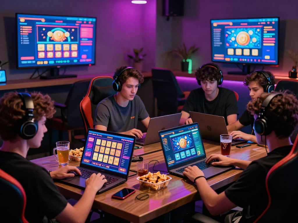 Players engaging in bandar ze togel online, immersed in an exciting gaming atmosphere with vibrant digital interfaces.