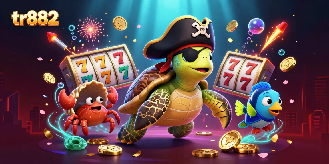 Experience the thrill of tr882 with lively characters and casino excitement amidst vibrant colors!