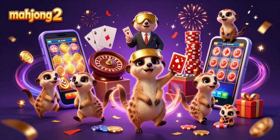 Engage in mahjong 2 where playful meerkats operate a lively casino scene bursting with energy.