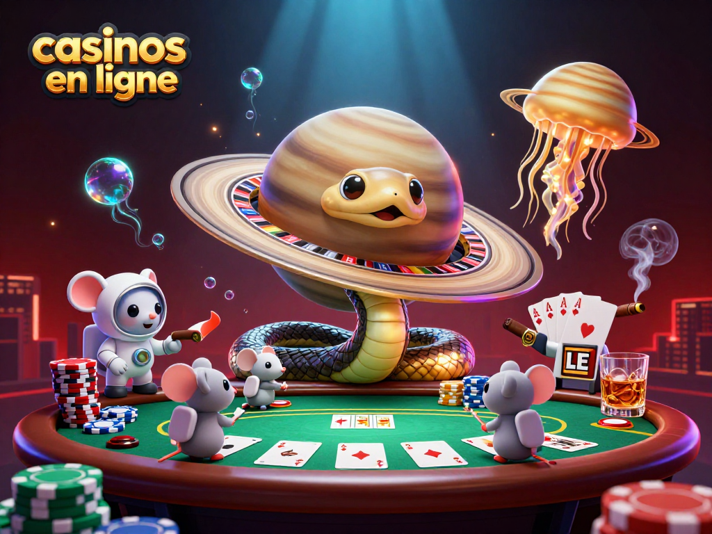 Les casinos en ligne révèlent des astronautes misant sur les anneaux de Saturne dans une scène cosmique de roulette.