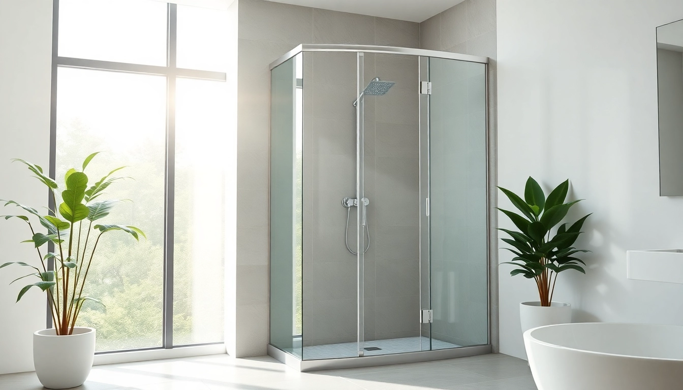Explore the elegance of showers au with a sleek design highlighted in a modern bathroom.