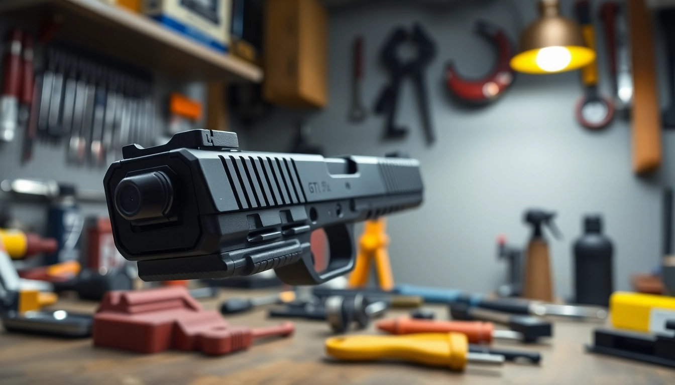 Inspecting the glock 17 gen 5 mos slide oem showcasing its craftsmanship and detailing.